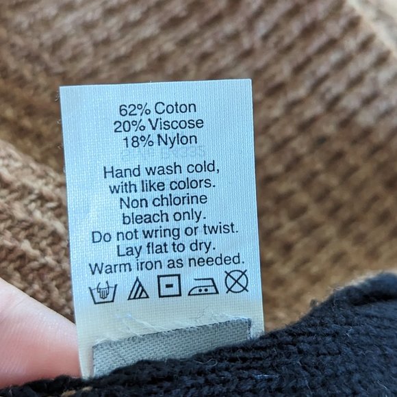 Madewell Colorblock Sweater with Zip-back Tan and Black Size L - Picture 13 of 15